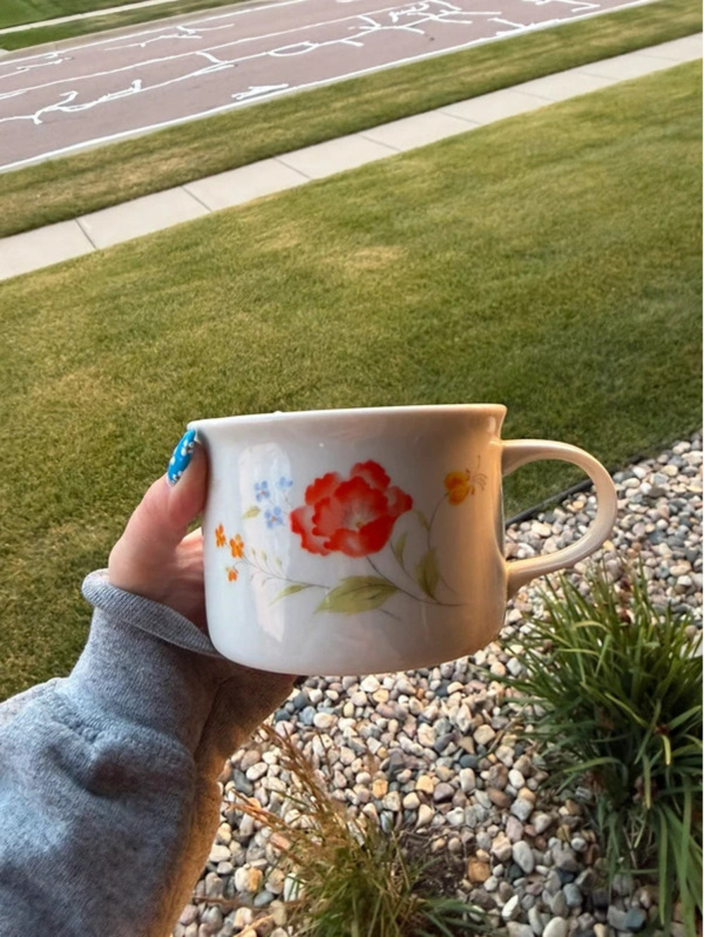 Vintage Hearthside Japan Bake N Serve Poppy Garden 14 oz Soup Mug Porcelain